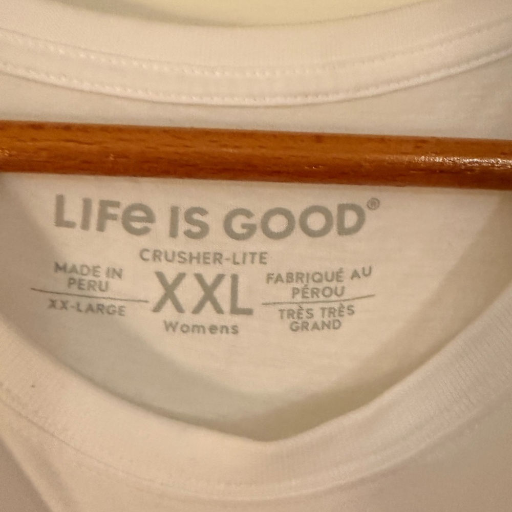 Life Is Good “Good Vibes” White Women's Long Sleeve Shirt - Picture 2 of 2